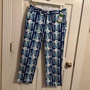 Lilly Pulitzer Cocoanut Walk Crop Pant, NWT Size 4, Indigo